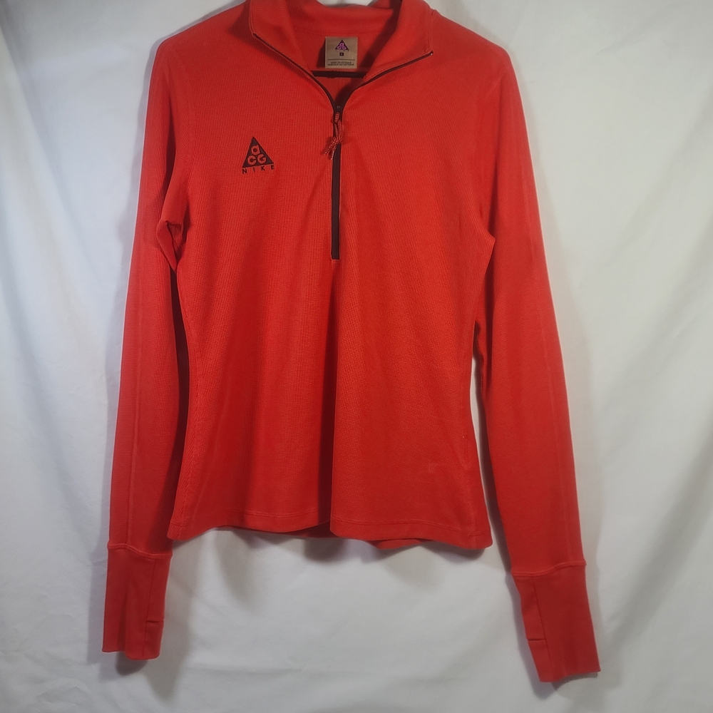 Nike NRG ACG Therma Women's 1/4 Zip Active Top Orange Long Sleeve Pullover Sz L